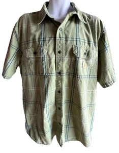 Carhartt Loose Fit Midweight Short Sleeve Plaid Shirt Green Herren Gr. XL - Bild 1 von 12