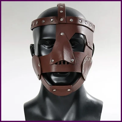 Medieval Warrior Gladiator Leather Mask Cosplay Roman Egyptian Myth Soldier - Image 1 of 4