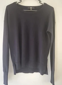 Womens Fine Knit Merino Pure Wool Navy Sz Small Top Sweater Pullover - Picture 1 of 5