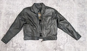 New World Fashion By Force Ladies Leather Coat Jacket Size Large Vintage 1990s - Picture 1 of 17
