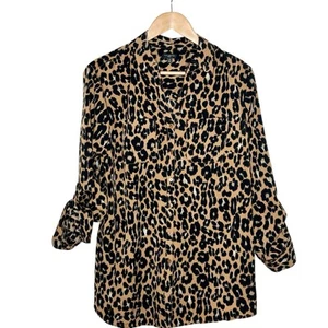 Talbots Leopard Print Shirt Womens Size 1X Chiffon Animal Office Siren Career - Picture 1 of 8
