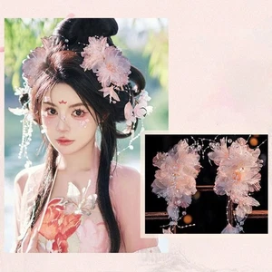 Fairy Flowers Hair Clips Tassel Haircomb Wedding - Picture 1 of 7