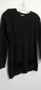 Girls Black Tunic Sweater Size 10/12 plus - Picture 1 of 6