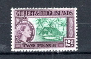 Gilbert and Ellice Islands 1962 2d bläulich grün und lila Kanu SG 66a MH - Bild 1 von 1