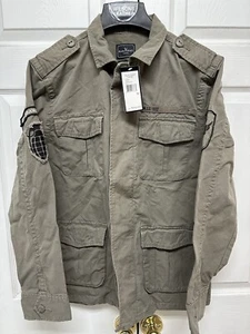 Marc Ecko cut & sew Dusty Olive Green jacket mens M Military Style New With Tag - Picture 1 of 11