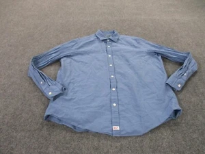 Vineyard Vines Shirt Adult L Blue Linen Slim Fit Cooper Business Casual Mens - Picture 1 of 7