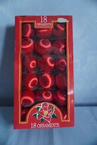 18 Rauch red satin silk ball 2-1/4" styrofoam Christmas ornaments - Picture 1 of 6