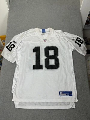 Camiseta vintage Y2K Reebok NFL Oakland Raiders Randy Moss blanca #18 Foto 1 de 4