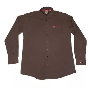 CINCH Shirt Adult M Brown Solid Western Cowboy Rodeo Cotton Mens - Picture 1 of 8