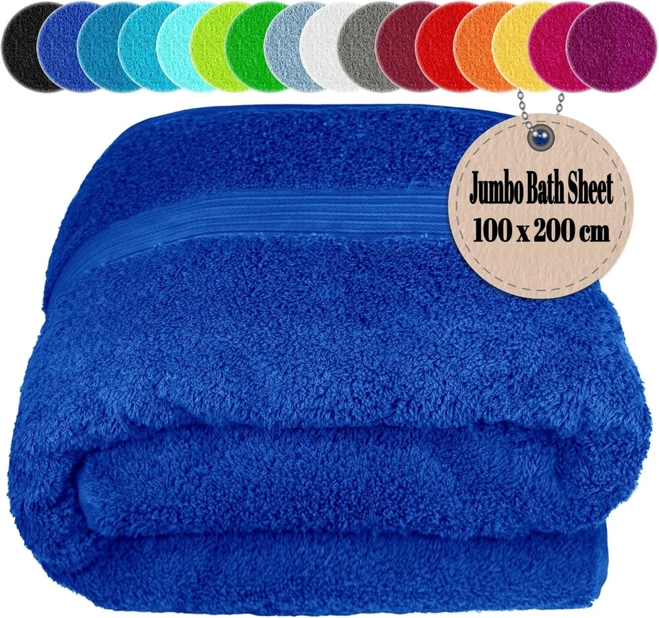 Extra Large Super Jumbo Bath Sheet 100x200cm Egyptian Cotton Soft XXL Bath Sheet - Image 1 of 1