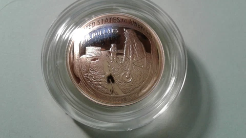 2019 W 50th Anniversary Apollo 11 Gold Proof $5 Coin - Box & CoA Cover