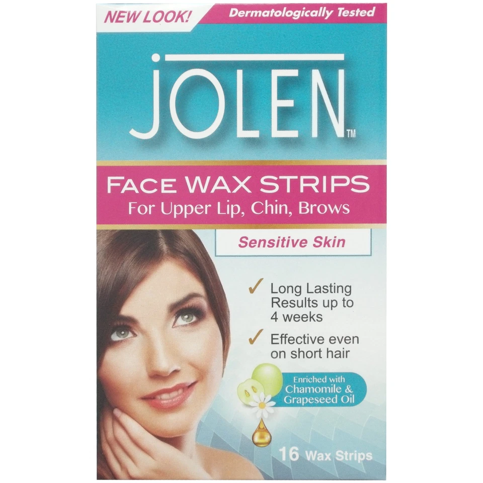 Jolen Sensitive Skin Facial Strip Wax (16 Strips)