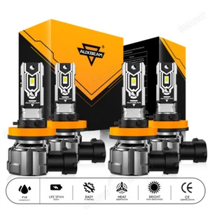 4X AUXBEAM H11 H11 LED Headlight High Low Beam 6500K For Nissan Maxima 2016-2018 - Picture 1 of 12
