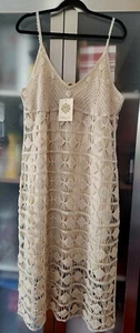 Rebellion Plus Size 3X  Crochet Cream Midi Dress  Dress 51''long - Picture 1 of 4