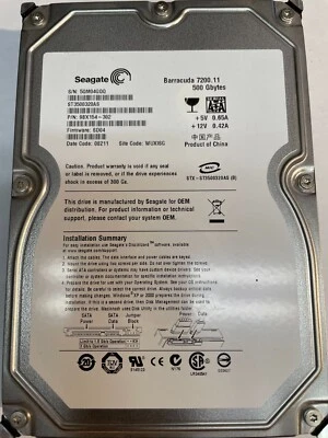 Seagate ST3500320AS 500GB SATA Hard Drive - Image 1 of 2