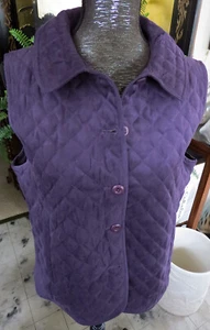 NWT Cabela's Women's Diamond Quilted Ultra Suede Purple Lightweight Vest Size M - Picture 1 of 8