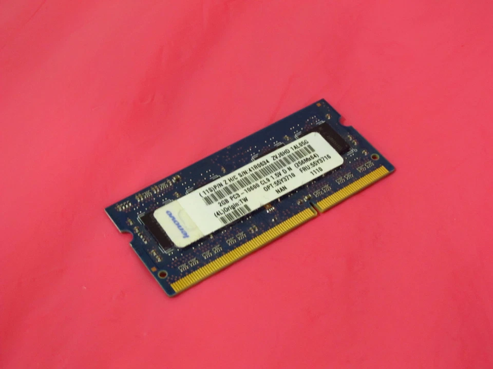 55Y3716 IBM Corporation 2GB PC3-10600 DDR3-1333 LOW-HALOGEN SODIMM MEMORY - Image 1 of 1