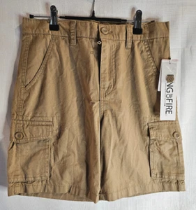 NWT Ring Of Fire Bobby Khaki Cargo Shorts Size 12 Boys - Picture 1 of 5