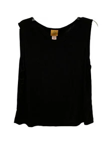 Ruby Rd Size XL Slinky Sleeveless Black Nylon Spandex Tank Top - Picture 1 of 4