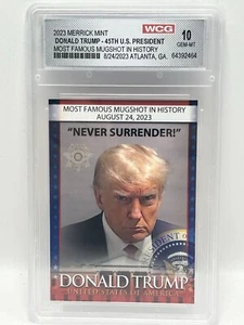 DONALD TRUMP - MUGSHOT COLLECTOR TRADING CARD - GRADED GEM MINT 10 - Bild 1 von 2