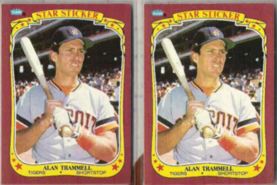 ALAN TRAMMELL (2) 1986 Fleer Star Stickers.  TIGERS - Image 1 of 1