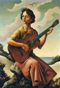 Jessie with Guitar By Thomas Hart Benton Quality Print - Frame Me - Picture 1 of 2