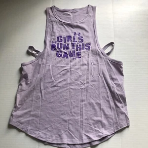 Under Armour Girls Run This Game Purple Tank Top Sz XL A2092 - Picture 1 of 5