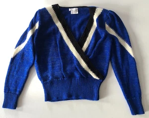 Vintage 1880er Pullover Gr. S Angora Wollmischung Kobaltblau Handgewebt EUC - Bild 1 von 9