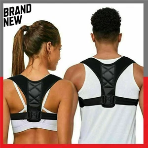 Posture Corrector Back Body Brace Adjustable Shoulder Lumbar Spinal Belt Support - Picture 1 of 12