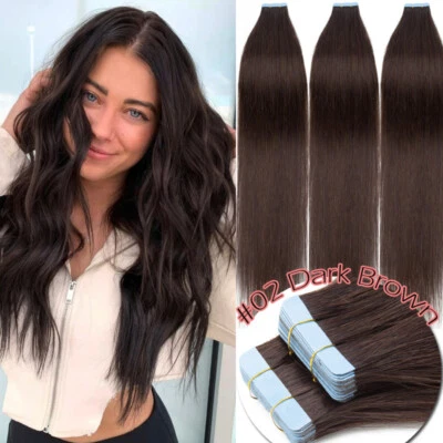 60 Stück Tape in Haar Extensions Remy Echthaar Haarverlängerung Weft Tresse 150g - Bild 1 von 4