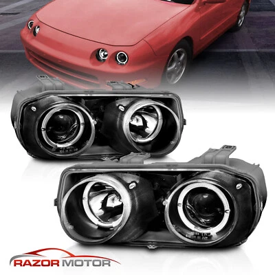 [Doble LED Halo] 1994 - 1997 para proyector Acura Integra juego de faros negros Foto 1 de 4