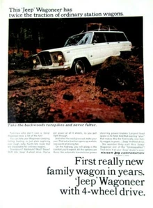 1965 Jeep Wagoneer Vintage Twice The Traction Original Print Ad 8.5 x 11" - Picture 1 of 5