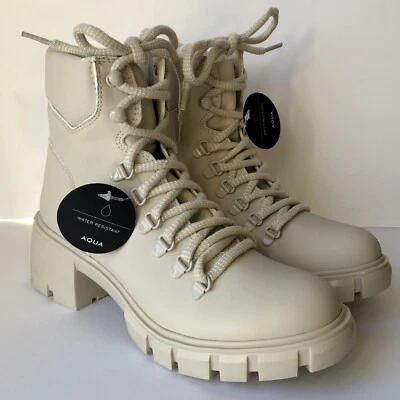 AQUA PRIVATE LABEL/STEVE MADDEN Reign Block Heel Platform Tan Booties Size 8.5 M - Image 1 of 4