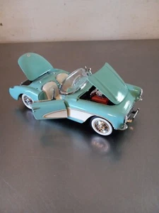 FRANKLIN MINT 1956 CHEVROLET CORVETTE MINT GREEN/BEIGE 1:24 SCALE - Picture 1 of 13