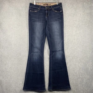 PAIGE Womens BELL CANYON Dark Wash STRETCH DENIM Flare Jeans Sz 26 X 32 - Picture 1 of 17