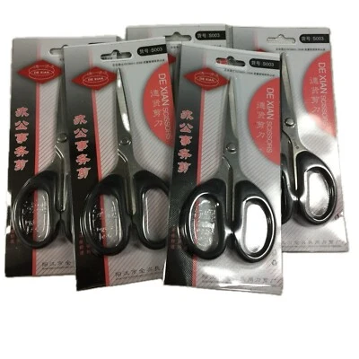 Lote de 5 tijeras de acero inoxidable de 5,5 pulgadas, manijas de plástico negro FSC004 Foto 1 de 2