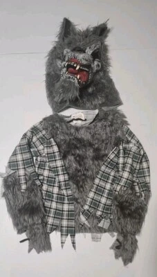 California Costume Werewolf  Mask Adults Teens One Size With Youth Medium Shirt - Image 1 of 4