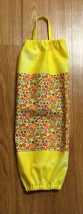 Handgefertigte/hausgemachte Einkaufstasche Halter; hellgelb/orange Blumen 17", (#Bb) KOSTENLOSER Versand - Bild 1 von 4