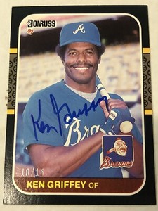 Ken Griffey 2002 Donruss Recollection Collection Buybacks /15 #1987-513 Auto