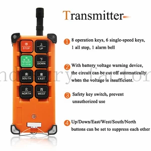 8 Key Big Type Crane Industrial Wireless Remote Control Transmitter Hoist Switch - Bild 1 von 10