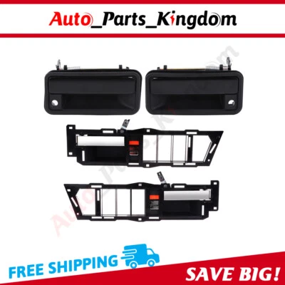 Manijas de puerta delanteras izquierda derecha exteriores + interiores para Chevrolet GMC 1988-1994 Foto 1 de 4