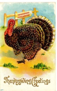 Vintage Postkarte Erntedank Gruß Türkei Proklamation schöne Kunstkarte - Bild 1 von 2