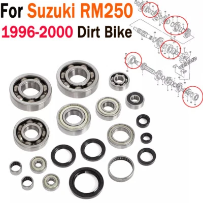 Kit de rolamento e vedação de transmissão de manivela principal extremidade inferior 1996-2000 para Suzuki RM250 - Imagem 1 de 4
