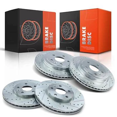 4 rotores de freno perforados para Chevrolet Camaro 2010-2015 V6 3,6 L delanteros y traseros Foto 1 de 4