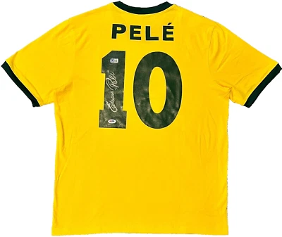 Pele Signed Brazil Soccer Jersey Full Name w/ Edson PSA DNA COA and Beckett Holo - Image 1 of 4