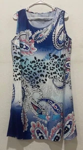 Womens Kilig Sleeveless Sun Dress Size XXL (pit-2-pit=23") Blue Print NWT IN BAG - Picture 1 of 5