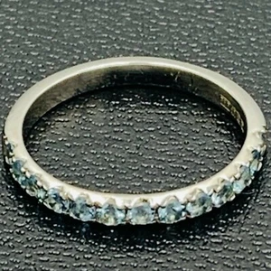 Brand New 14ct White Gold Aquamarine Dress Ring L249 - Picture 1 of 9