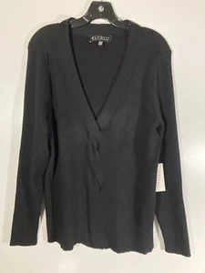 ELOQUII Damen 22/24 Schwarz V-Ausschnitt Pullover Pulli Langarm NEU - Bild 1 von 11