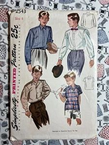 Simplicity Sewing Pattern Boys' Shirt Size 8 Cut Complete - Picture 1 of 3