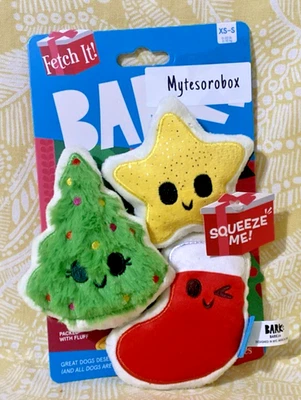 Bark FURRY LITTLE CHRISTMAS CHRISTMUTTS COOKIES Squeaky Dog Toy -FREE SHIPPING- - Image 1 of 4